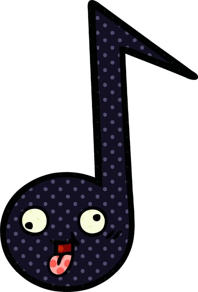 stripboekstijl cartoon muzieknoot vector