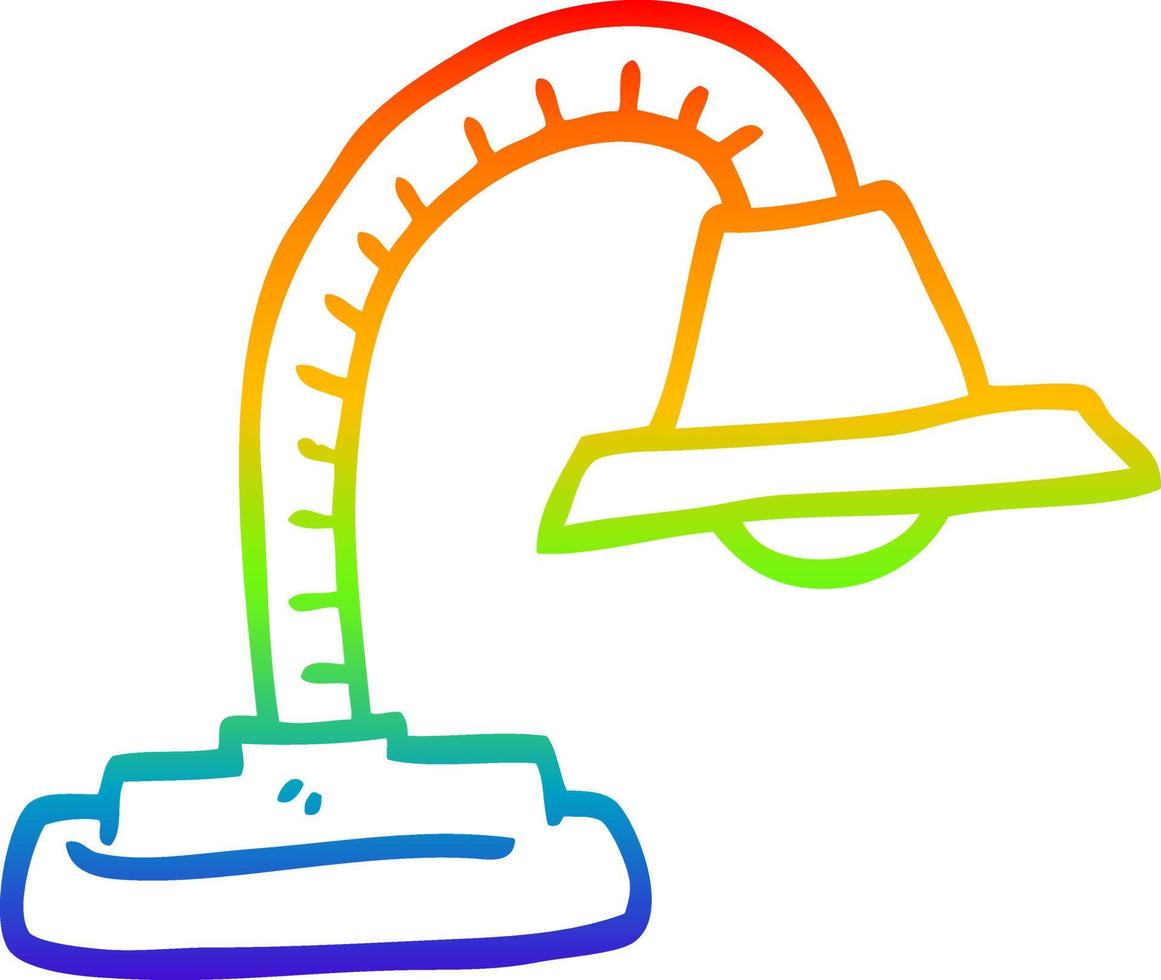 regenbooggradiënt lijntekening cartoon verstelbare lamp vector