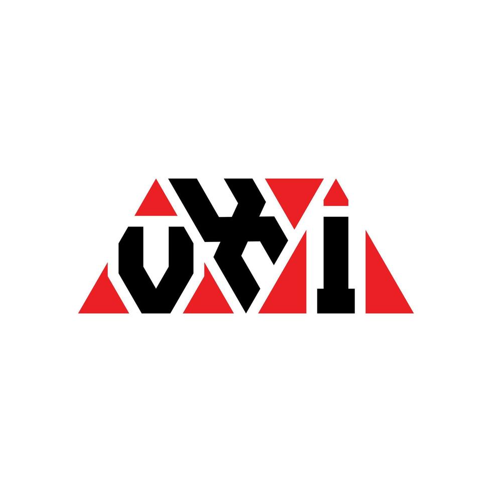 vxi driehoek brief logo ontwerp met driehoekige vorm. vxi driehoek logo ontwerp monogram. vxi driehoek vector logo sjabloon met rode kleur. vxi driehoekig logo eenvoudig, elegant en luxueus logo. vxi