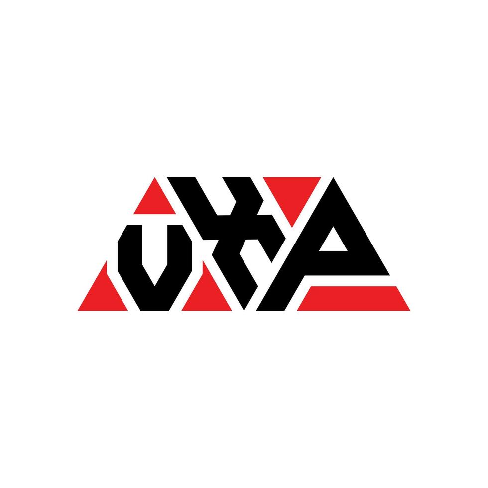 vxp driehoek brief logo ontwerp met driehoekige vorm. vxp driehoek logo ontwerp monogram. vxp driehoek vector logo sjabloon met rode kleur. vxp driehoekig logo eenvoudig, elegant en luxueus logo. vxp