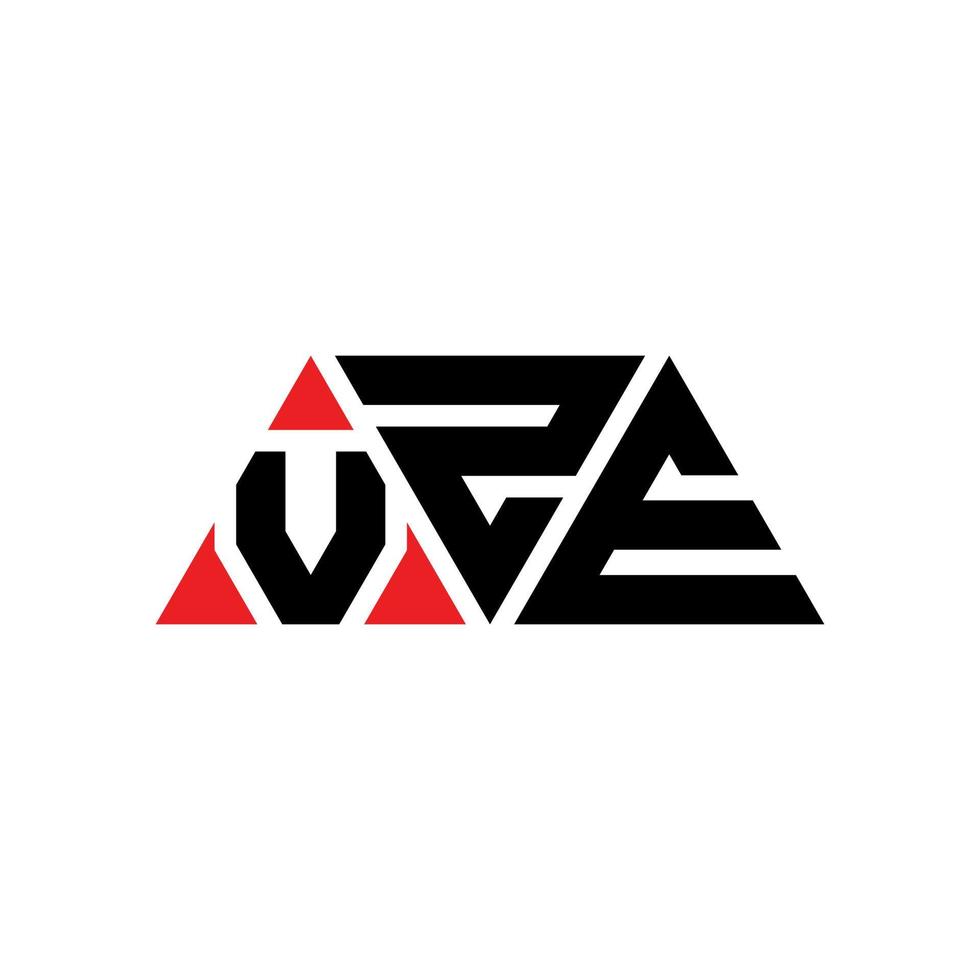 vze driehoek brief logo ontwerp met driehoekige vorm. vze driehoek logo ontwerp monogram. vze driehoek vector logo sjabloon met rode kleur. vze driehoekig logo eenvoudig, elegant en luxueus logo. vze