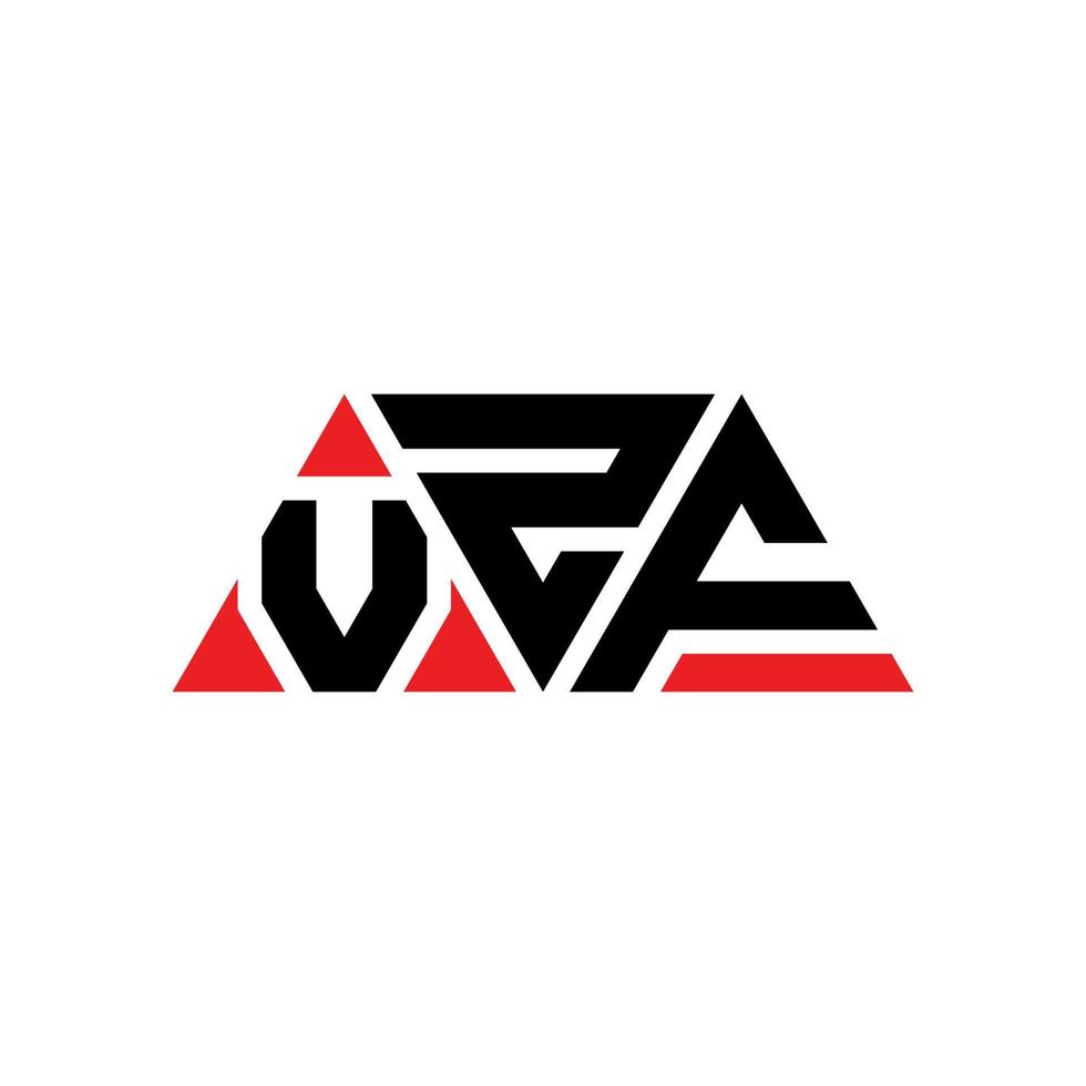 vzf driehoek brief logo ontwerp met driehoekige vorm. vzf driehoek logo ontwerp monogram. vzf driehoek vector logo sjabloon met rode kleur. vzf driehoekig logo eenvoudig, elegant en luxueus logo. vzf