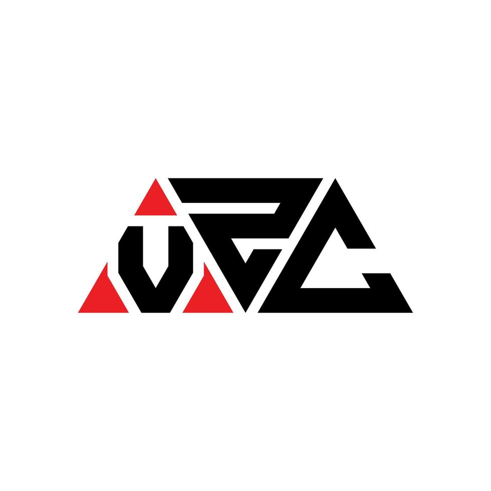 vzc driehoek brief logo ontwerp met driehoekige vorm. vzc driehoek logo ontwerp monogram. vzc driehoek vector logo sjabloon met rode kleur. vzc driehoekig logo eenvoudig, elegant en luxueus logo. vzc