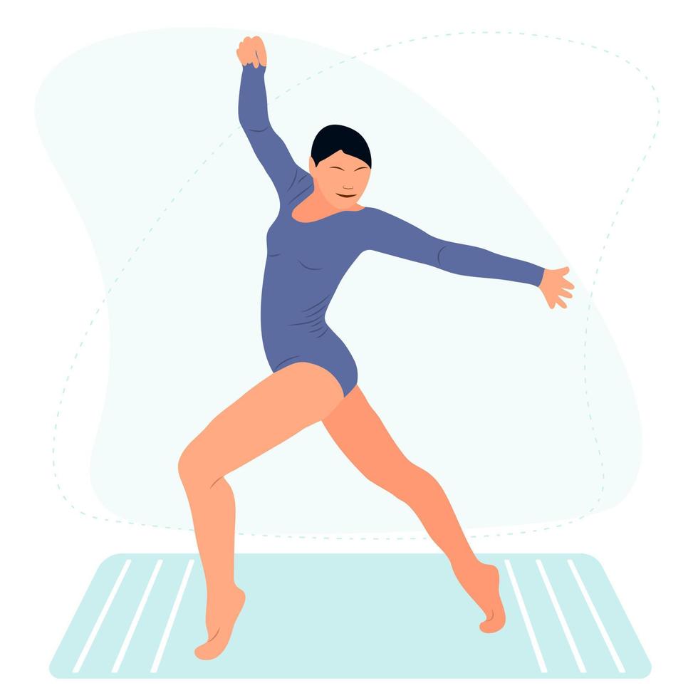 atleet gymnast. soort van sport. vlakke stijl. geïsoleerde vector