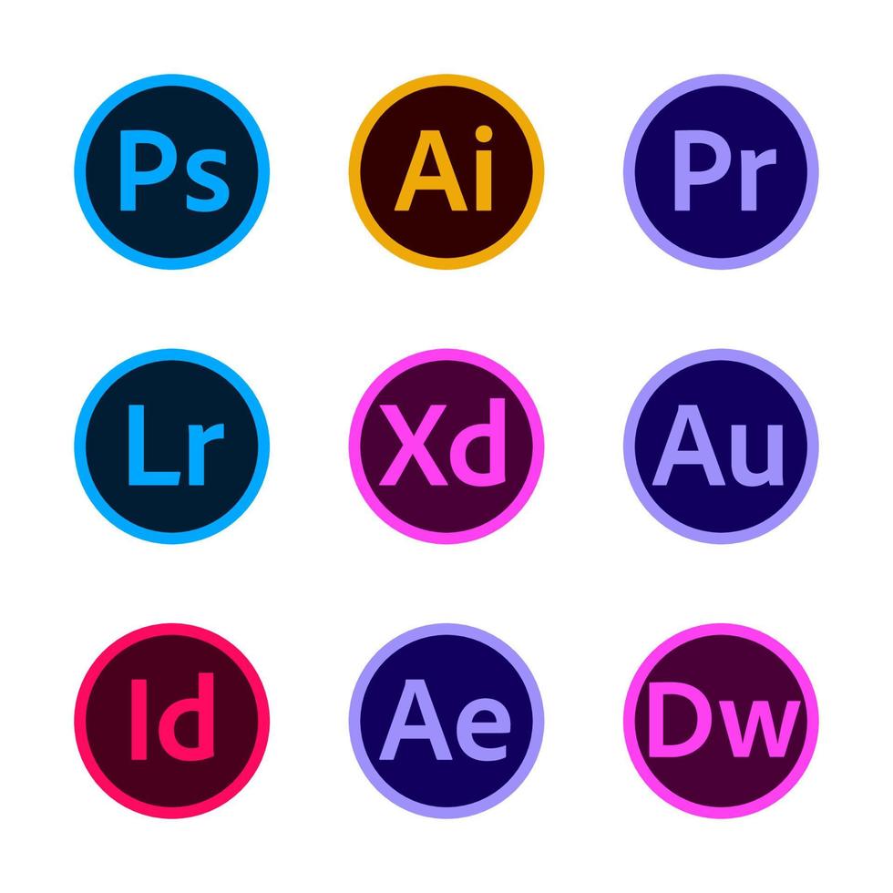 oude ronde adobe-logo's vector