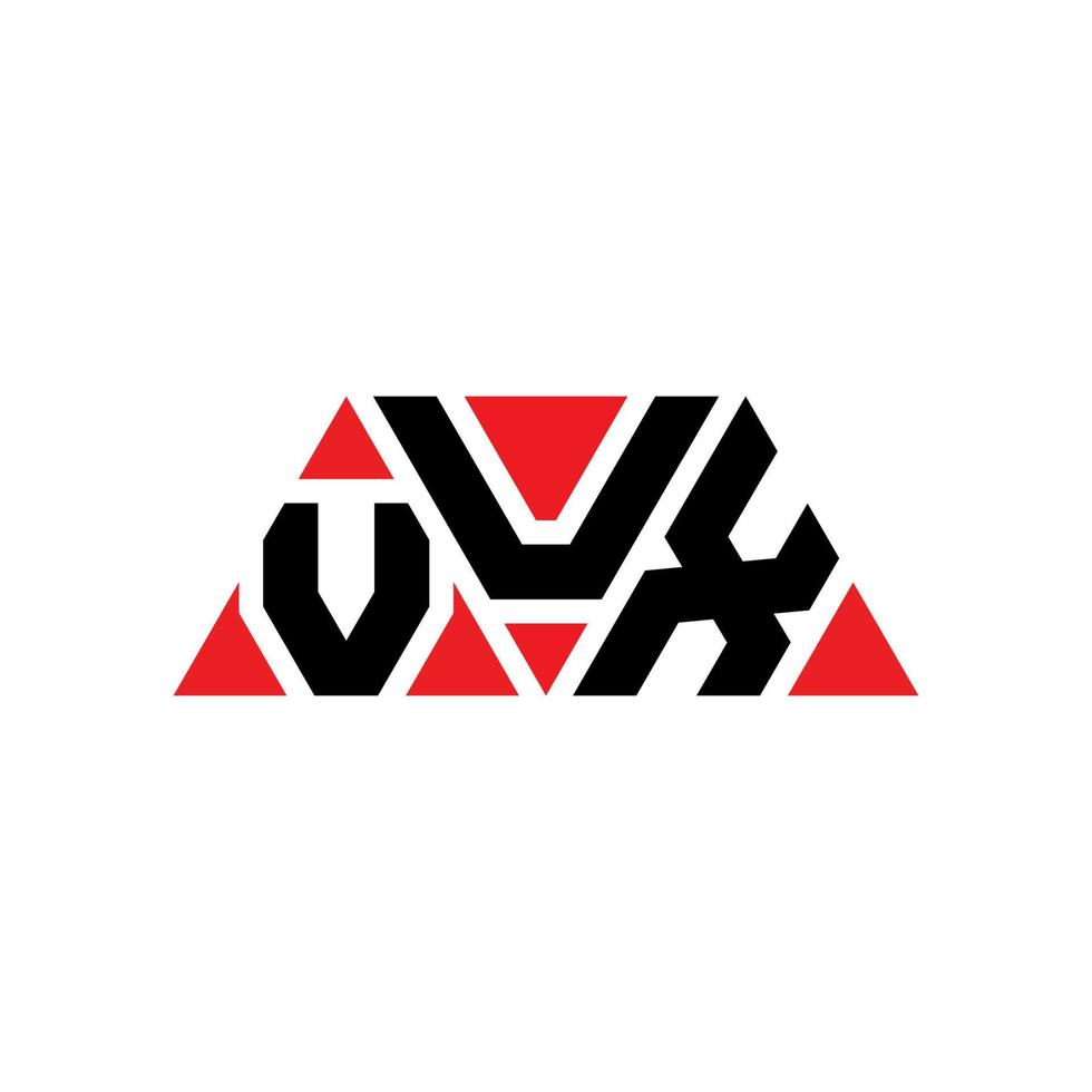 vux driehoek brief logo ontwerp met driehoekige vorm. vux driehoek logo ontwerp monogram. vux driehoek vector logo sjabloon met rode kleur. vux driehoekig logo eenvoudig, elegant en luxueus logo. vux