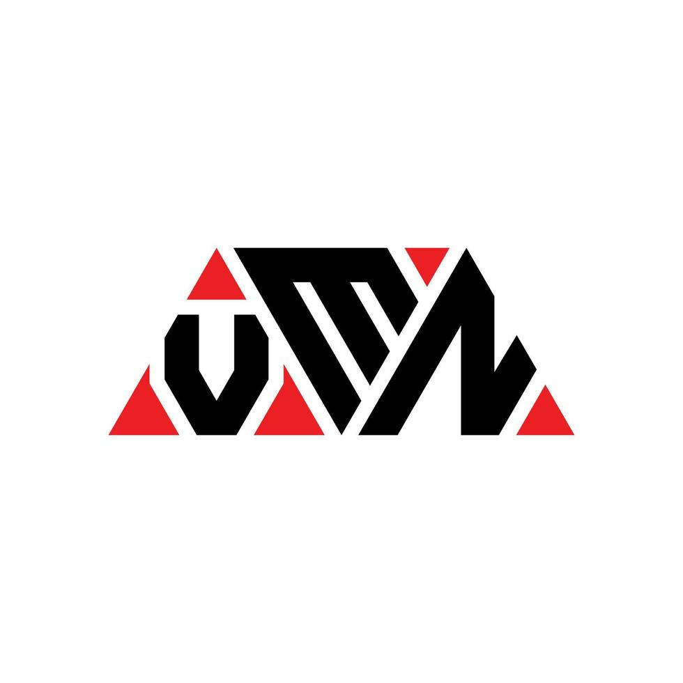 vmn driehoek brief logo ontwerp met driehoekige vorm. vmn driehoek logo ontwerp monogram. vmn driehoek vector logo sjabloon met rode kleur. vmn driehoekig logo eenvoudig, elegant en luxueus logo. vmn