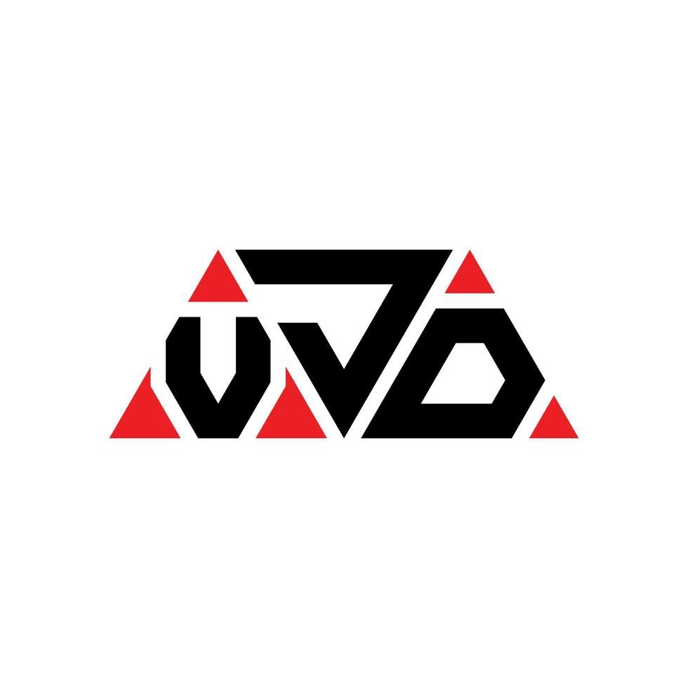 vjd driehoek brief logo ontwerp met driehoekige vorm. vjd driehoek logo ontwerp monogram. vjd driehoek vector logo sjabloon met rode kleur. vjd driehoekig logo eenvoudig, elegant en luxueus logo. vjd