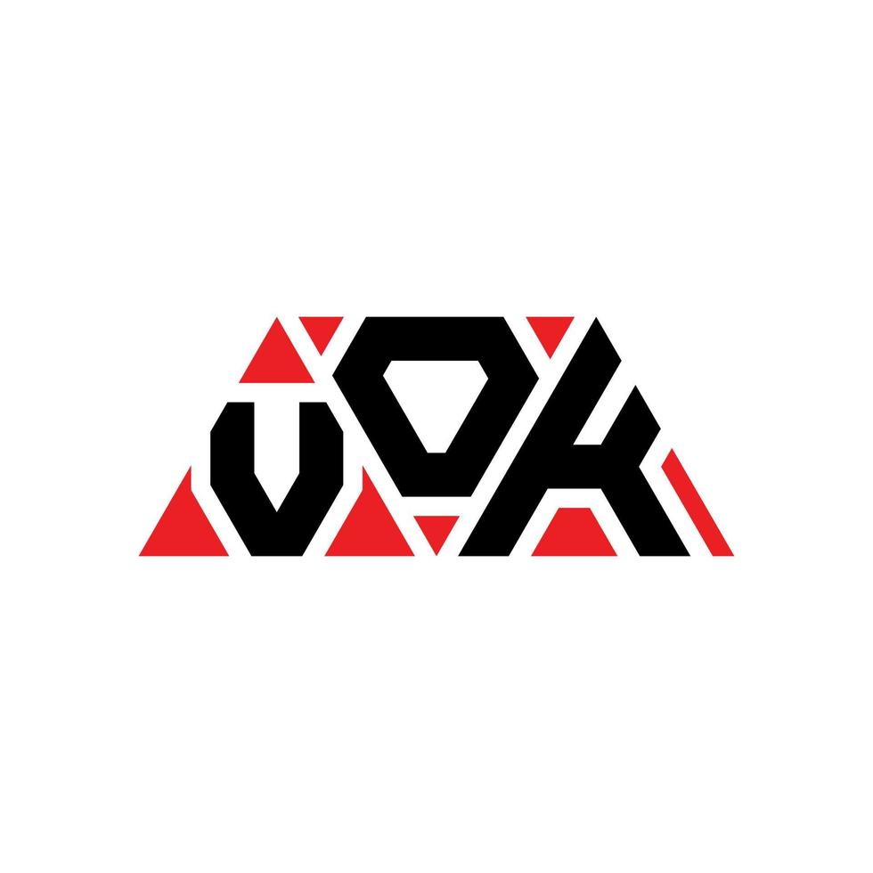 vok driehoek brief logo ontwerp met driehoekige vorm. vok driehoek logo ontwerp monogram. vok driehoek vector logo sjabloon met rode kleur. vok driehoekig logo eenvoudig, elegant en luxueus logo. vok