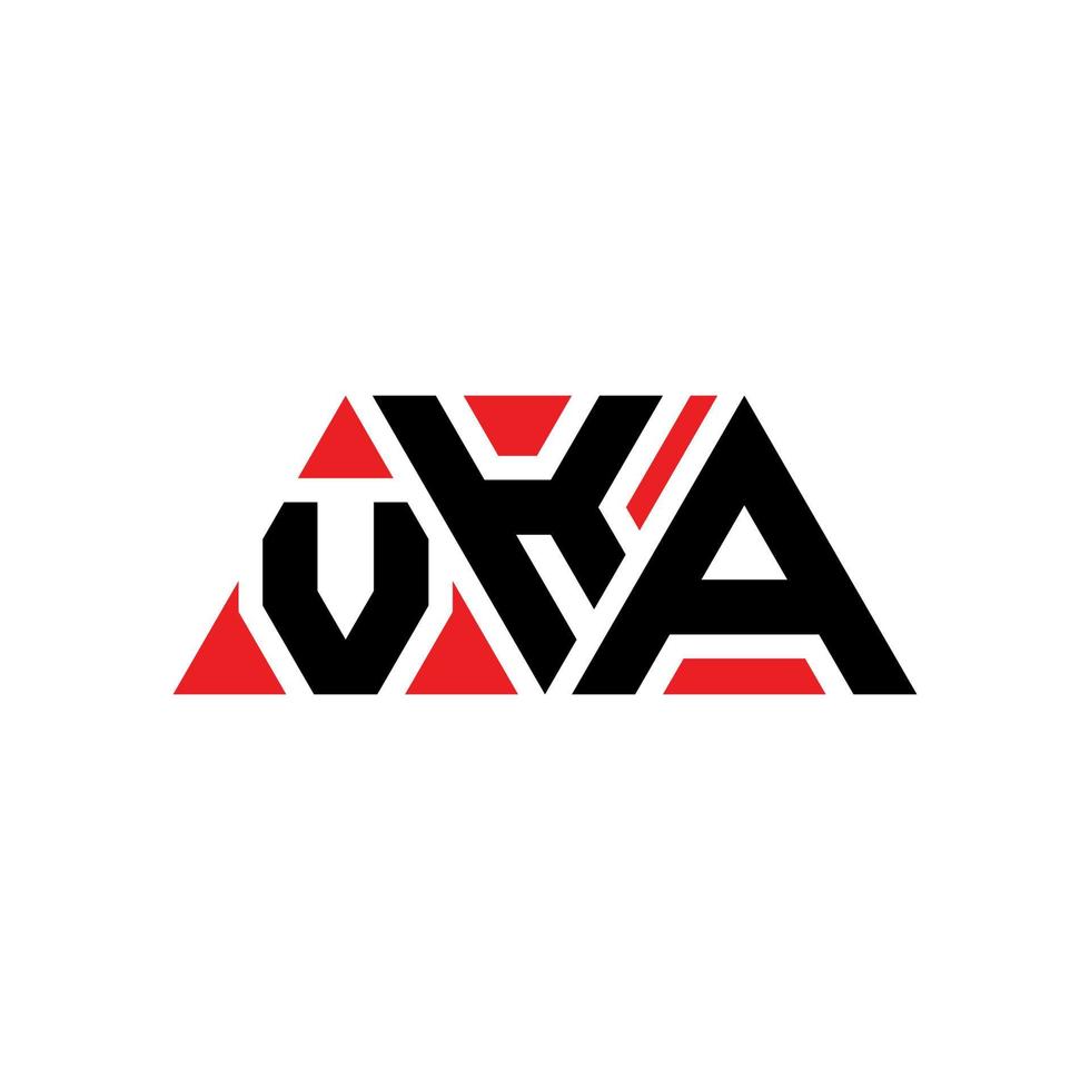 vka driehoek brief logo ontwerp met driehoekige vorm. vka driehoek logo ontwerp monogram. vka driehoek vector logo sjabloon met rode kleur. vka driehoekig logo eenvoudig, elegant en luxueus logo. vka