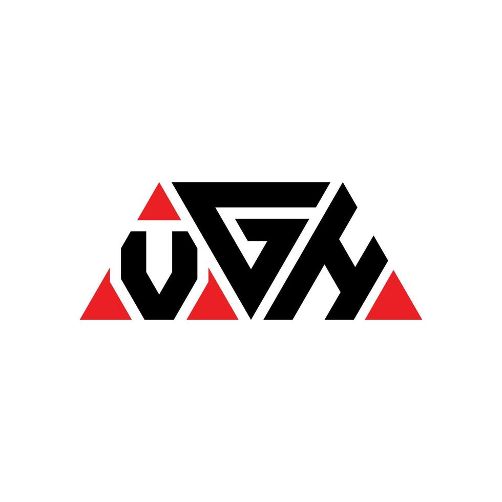 vgh driehoek brief logo ontwerp met driehoekige vorm. vgh driehoek logo ontwerp monogram. vgh driehoek vector logo sjabloon met rode kleur. vgh driehoekig logo eenvoudig, elegant en luxueus logo. vgh