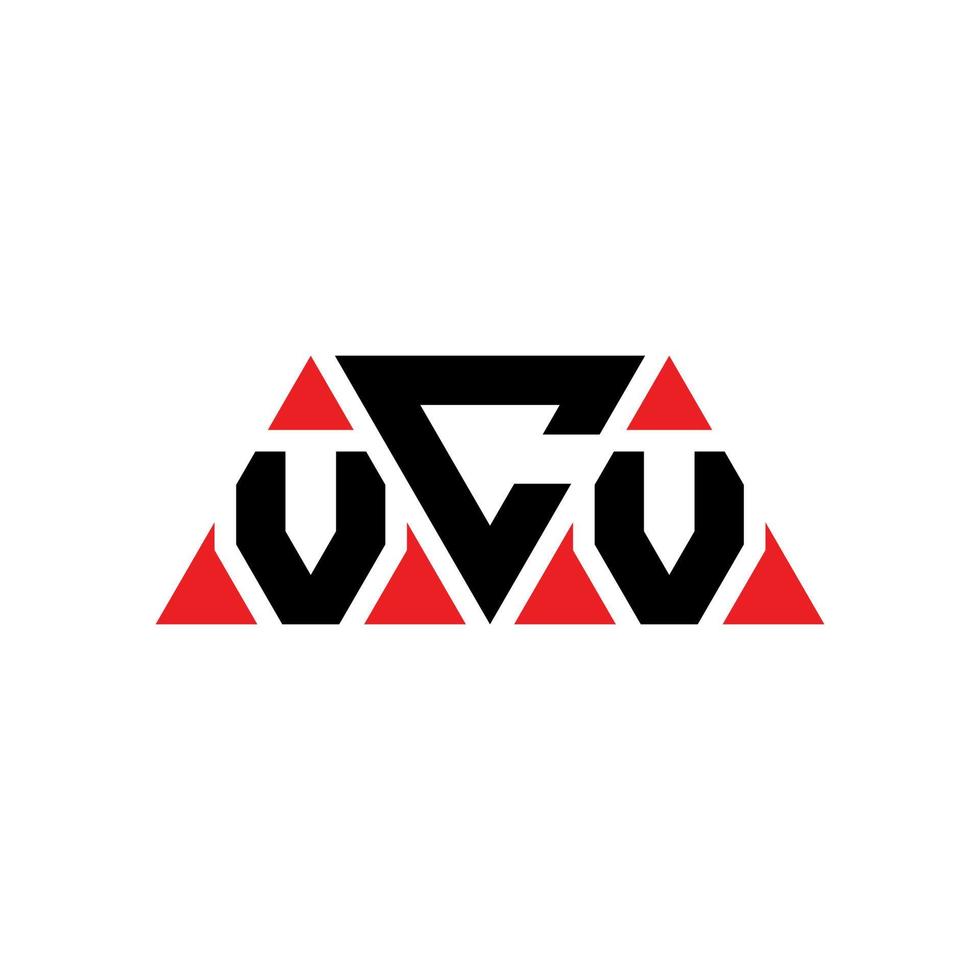 vcv driehoek brief logo ontwerp met driehoekige vorm. vcv driehoek logo ontwerp monogram. vcv driehoek vector logo sjabloon met rode kleur. vcv driehoekig logo eenvoudig, elegant en luxueus logo. vcv