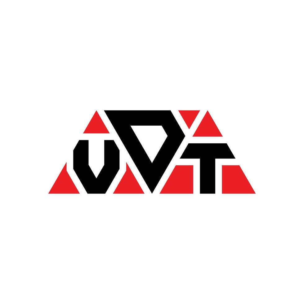 vdt driehoek brief logo ontwerp met driehoekige vorm. vdt driehoek logo ontwerp monogram. vdt driehoek vector logo sjabloon met rode kleur. vdt driehoekig logo eenvoudig, elegant en luxueus logo. vdt