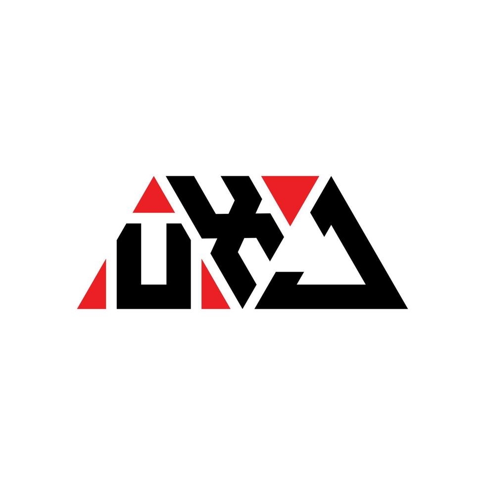 uxj driehoek brief logo ontwerp met driehoekige vorm. uxj driehoek logo ontwerp monogram. uxj driehoek vector logo sjabloon met rode kleur. uxj driehoekig logo eenvoudig, elegant en luxueus logo. uxj