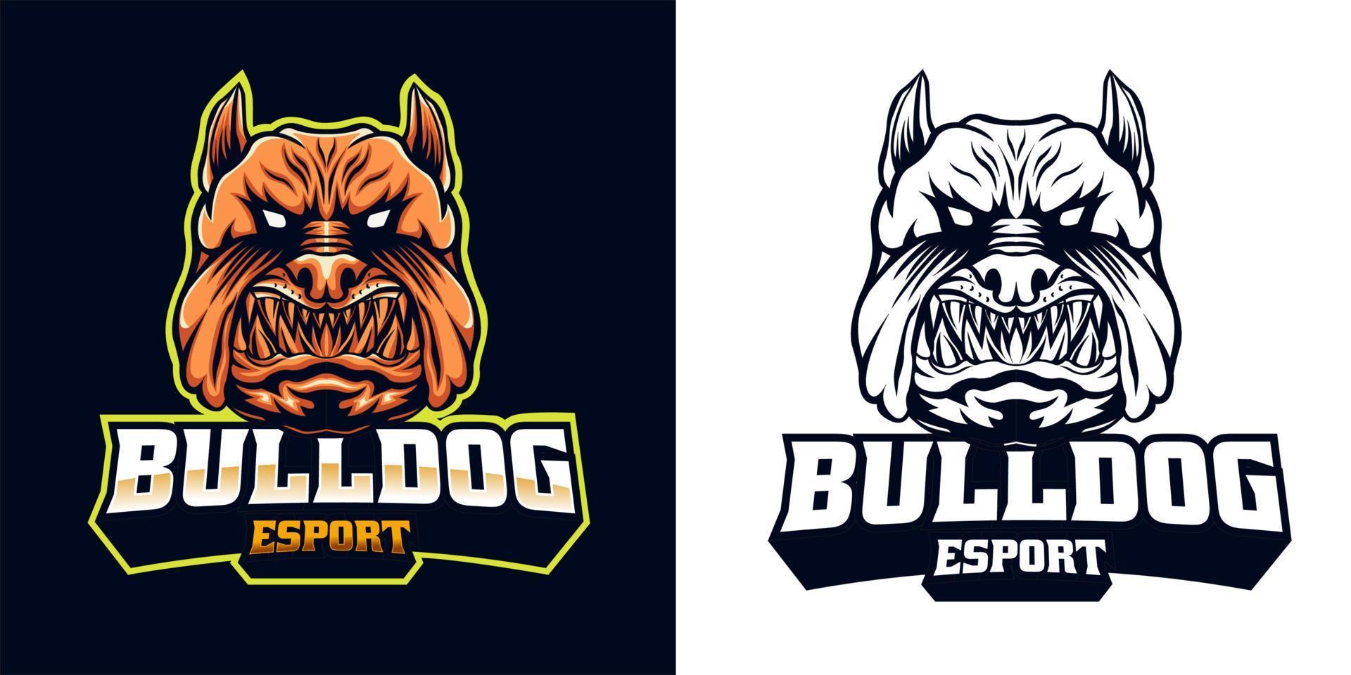 bulldog esport logo mascotte ontwerp vector