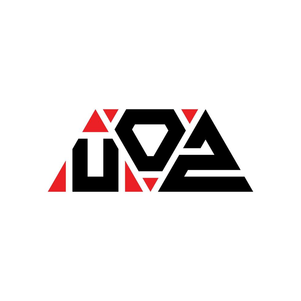 uoz driehoek brief logo ontwerp met driehoekige vorm. uoz driehoek logo ontwerp monogram. uoz driehoek vector logo sjabloon met rode kleur. uoz driehoekig logo eenvoudig, elegant en luxueus logo. uoz