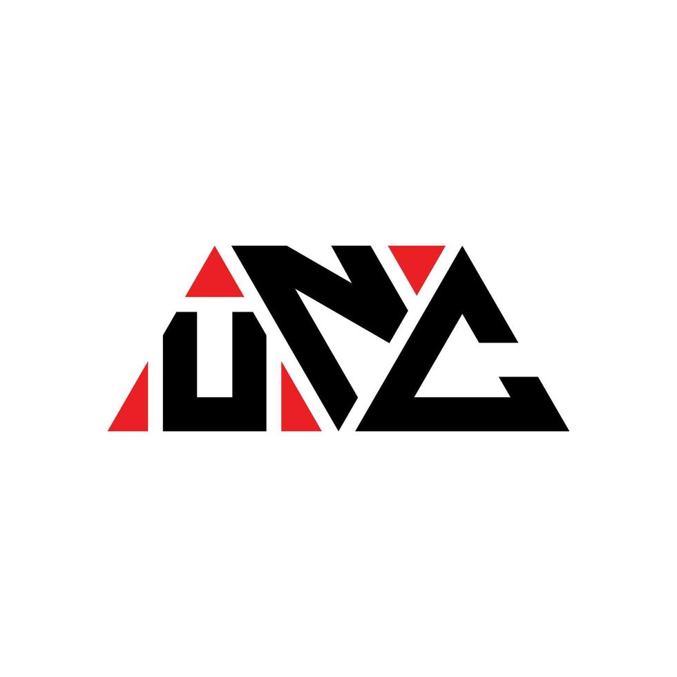 unc driehoek brief logo ontwerp met driehoekige vorm. unc driehoek logo ontwerp monogram. unc driehoek vector logo sjabloon met rode kleur. unc driehoekig logo eenvoudig, elegant en luxueus logo. unc