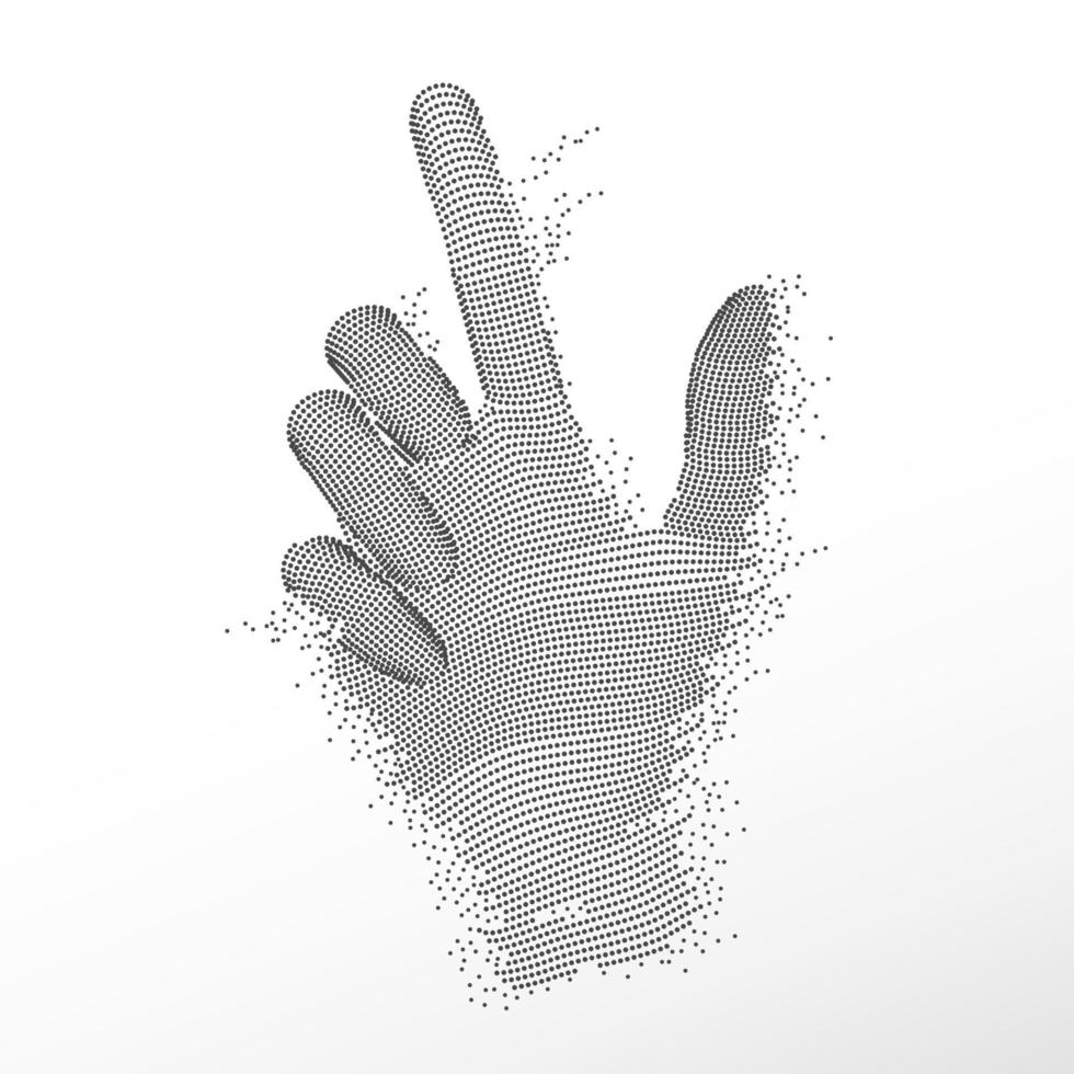 digitale gestippelde hand vector