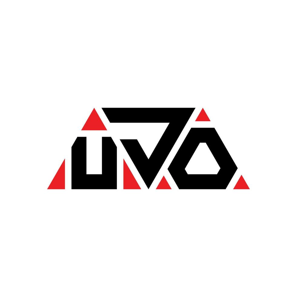 ujo driehoek brief logo ontwerp met driehoekige vorm. ujo driehoek logo ontwerp monogram. ujo driehoek vector logo sjabloon met rode kleur. ujo driehoekig logo eenvoudig, elegant en luxueus logo. ujo
