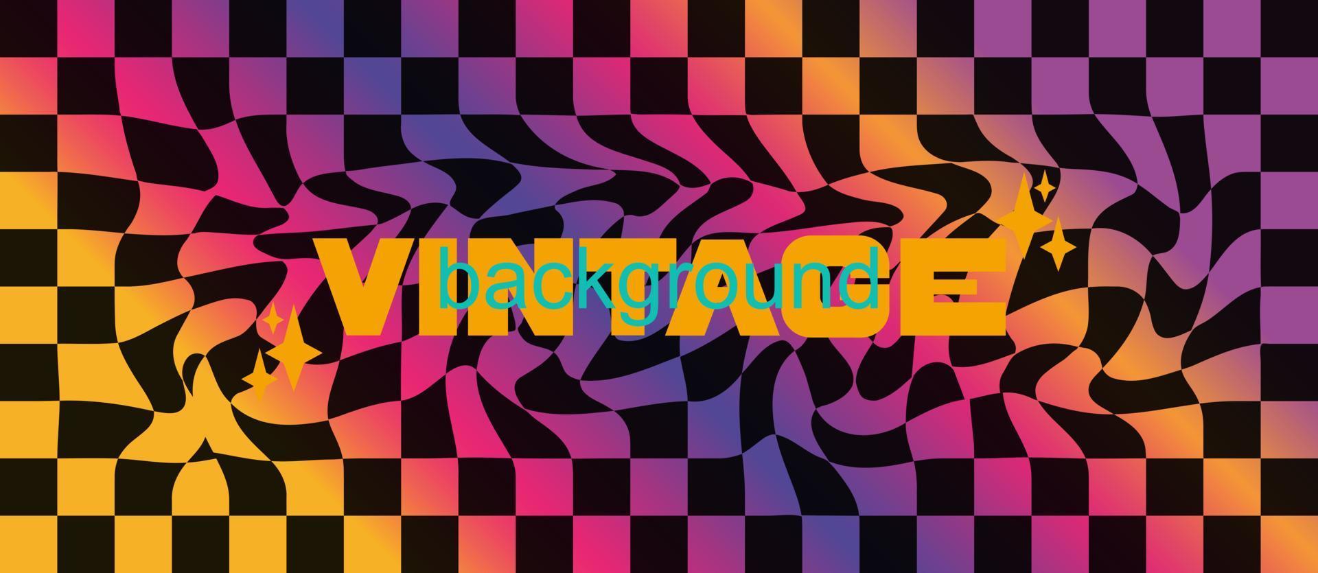 kleurrijke vintage geruite achtergrond in retro stijl van de jaren 80-90. esthetische trendy retro banner. vectorillustratie. vector