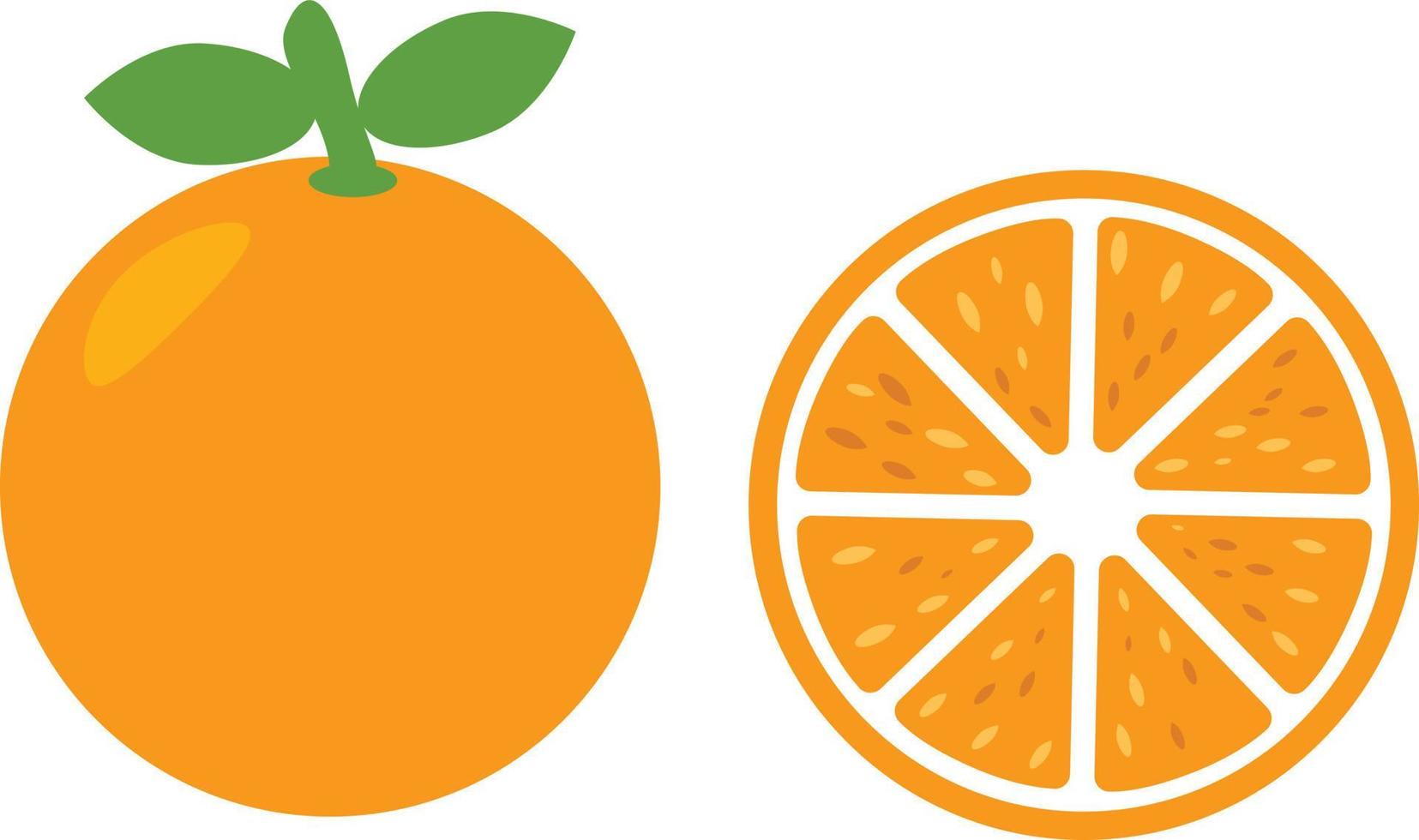 oranje fruit pictogram op witte achtergrond. oranje plak teken. oranje vredessymbool. biologisch fruit. vlakke stijl. vector