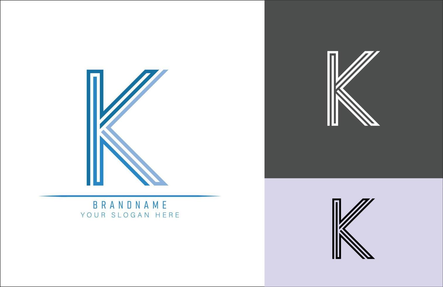 monogram alfabet letter k logo, geschikt voor logo's, titels en headers vector