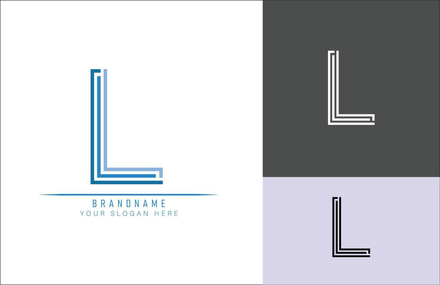 monogram alfabet letter l logo, geschikt voor logo's, titels en headers vector