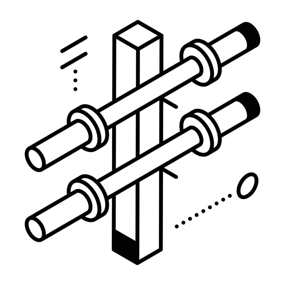 isometrisch pictogram dat het concept van bodybuilding weergeeft vector