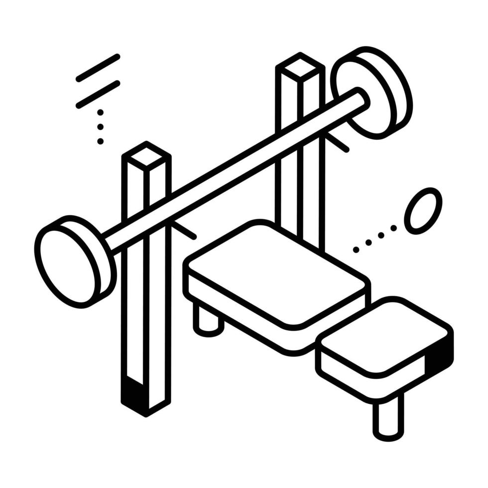 isometrisch pictogram dat het concept van bodybuilding weergeeft vector