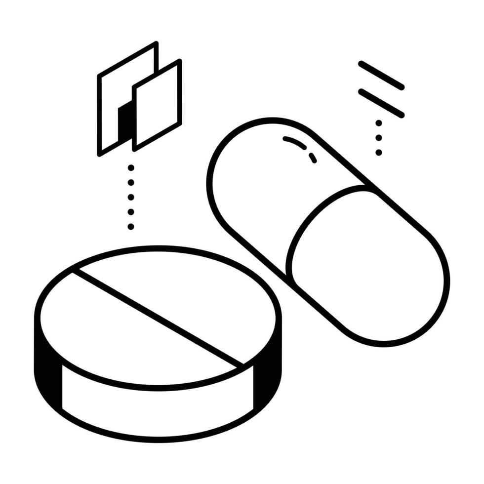 voedingssupplementpictogram in isometrisch vectorontwerp vector