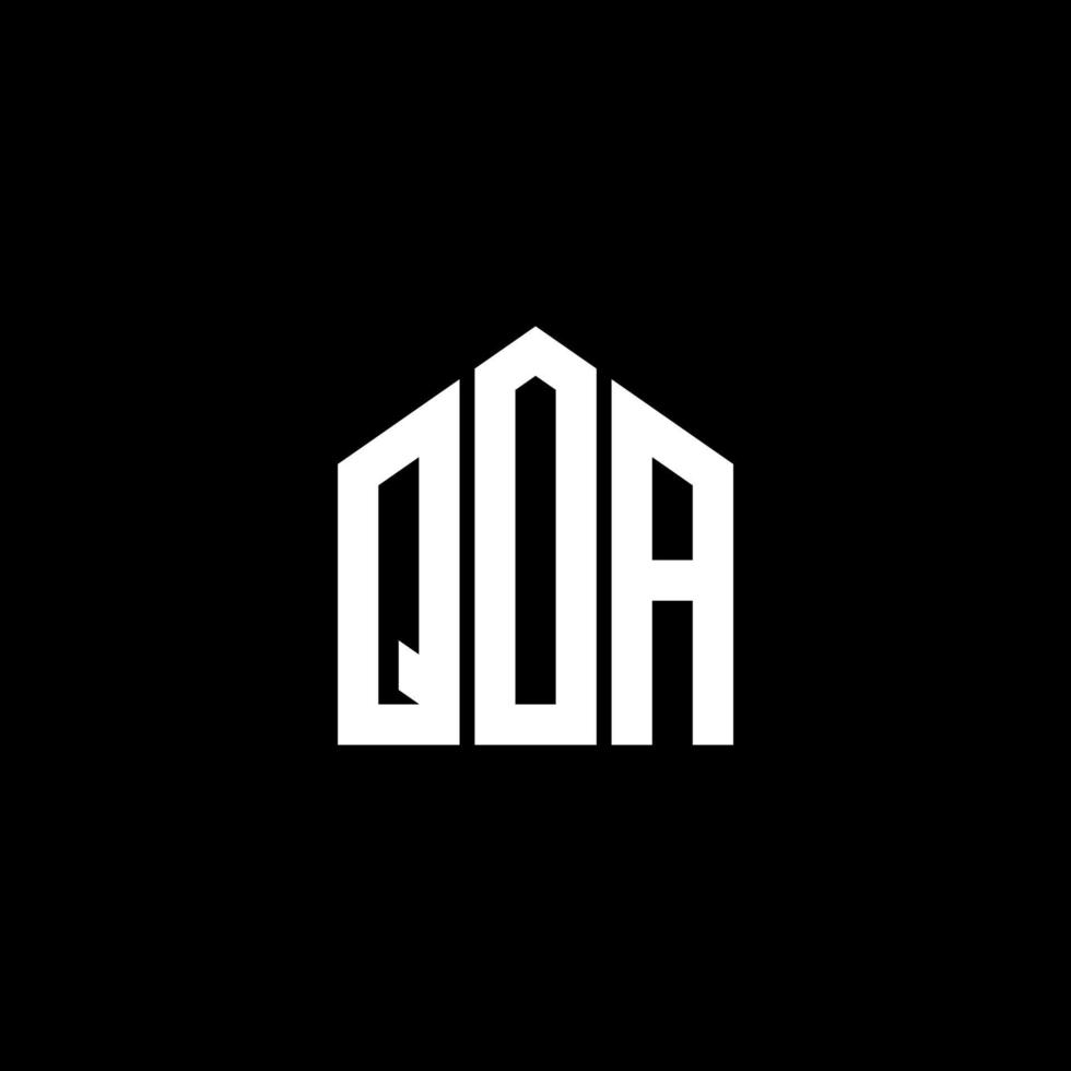 Qoa brief logo ontwerp op zwarte achtergrond. qoa creatieve initialen brief logo concept. qoa-briefontwerp. vector