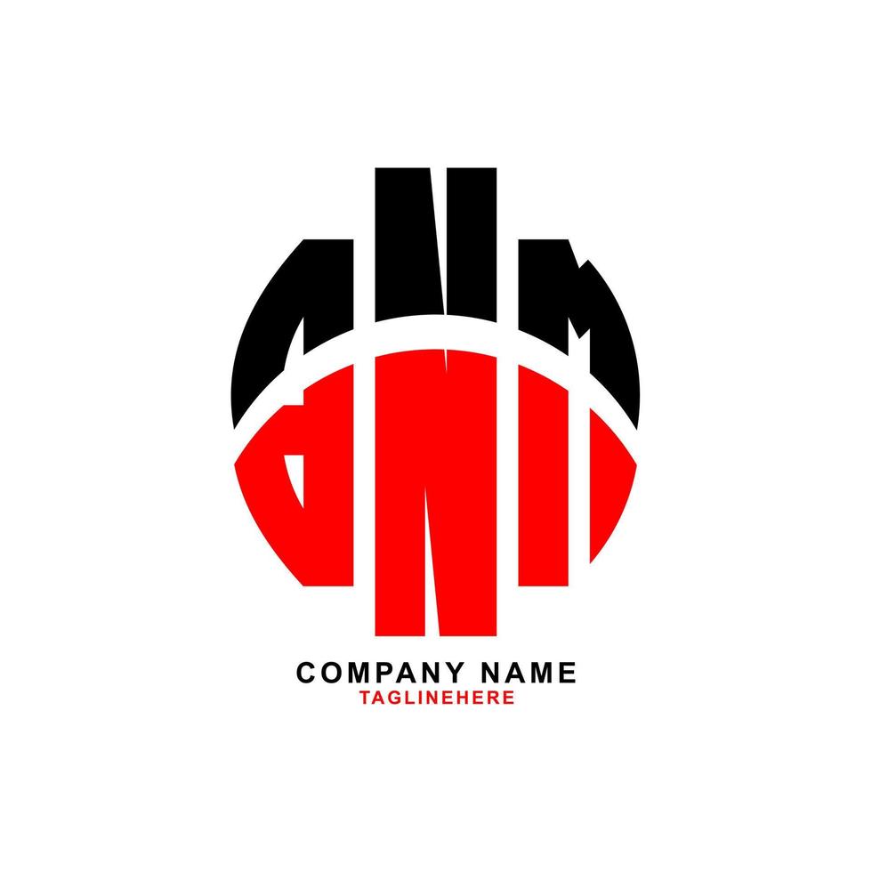 creatief bnm-logo-ontwerp met witte achtergrond vector