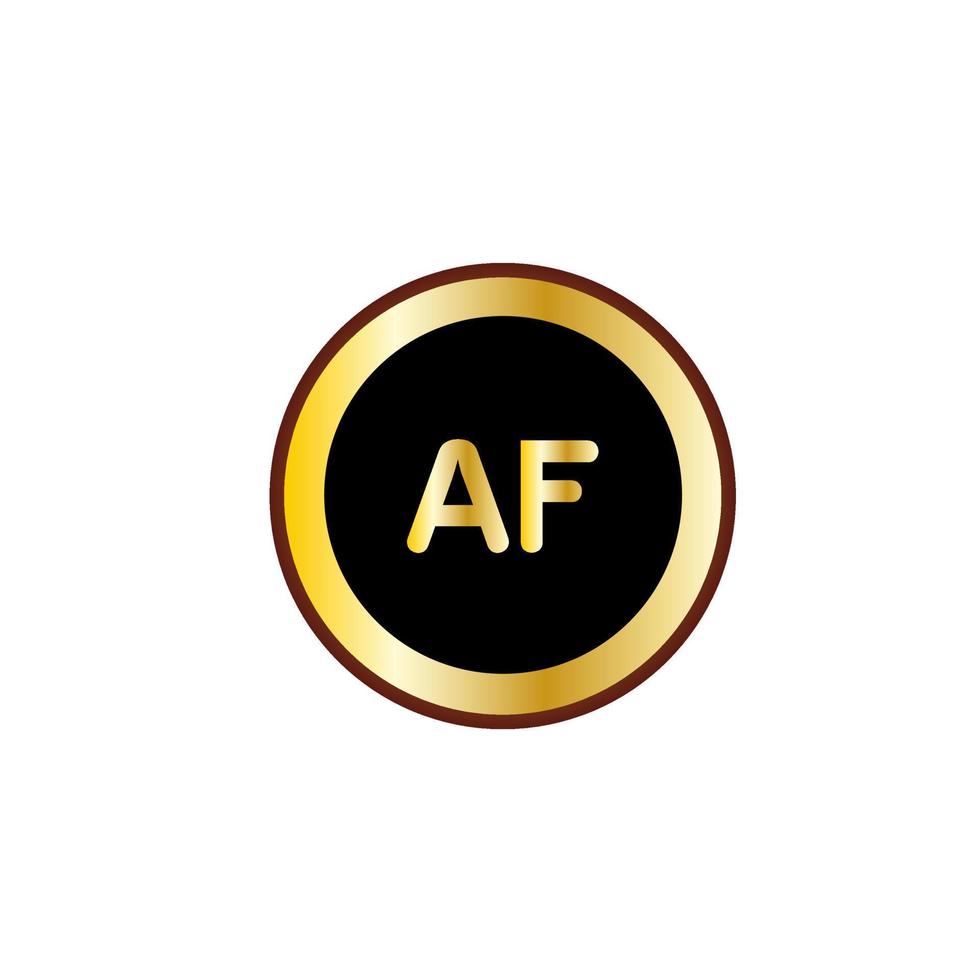 af letter cirkel logo-ontwerp met gouden kleur vector