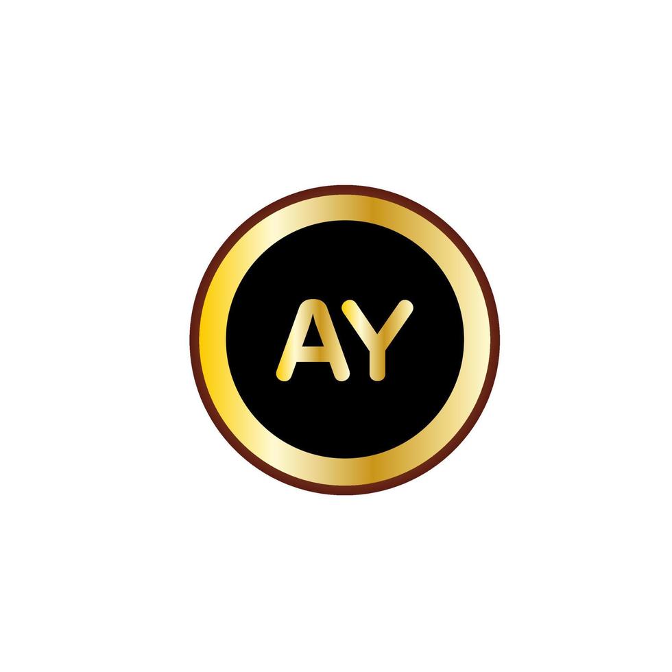 ay letter cirkel logo-ontwerp met gouden kleur vector