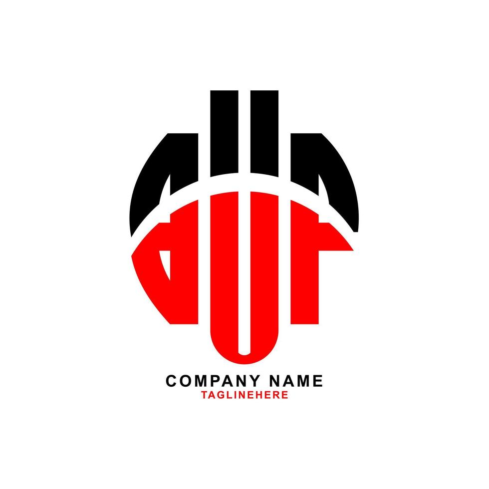 creatief bup-logo-ontwerp met witte achtergrond vector