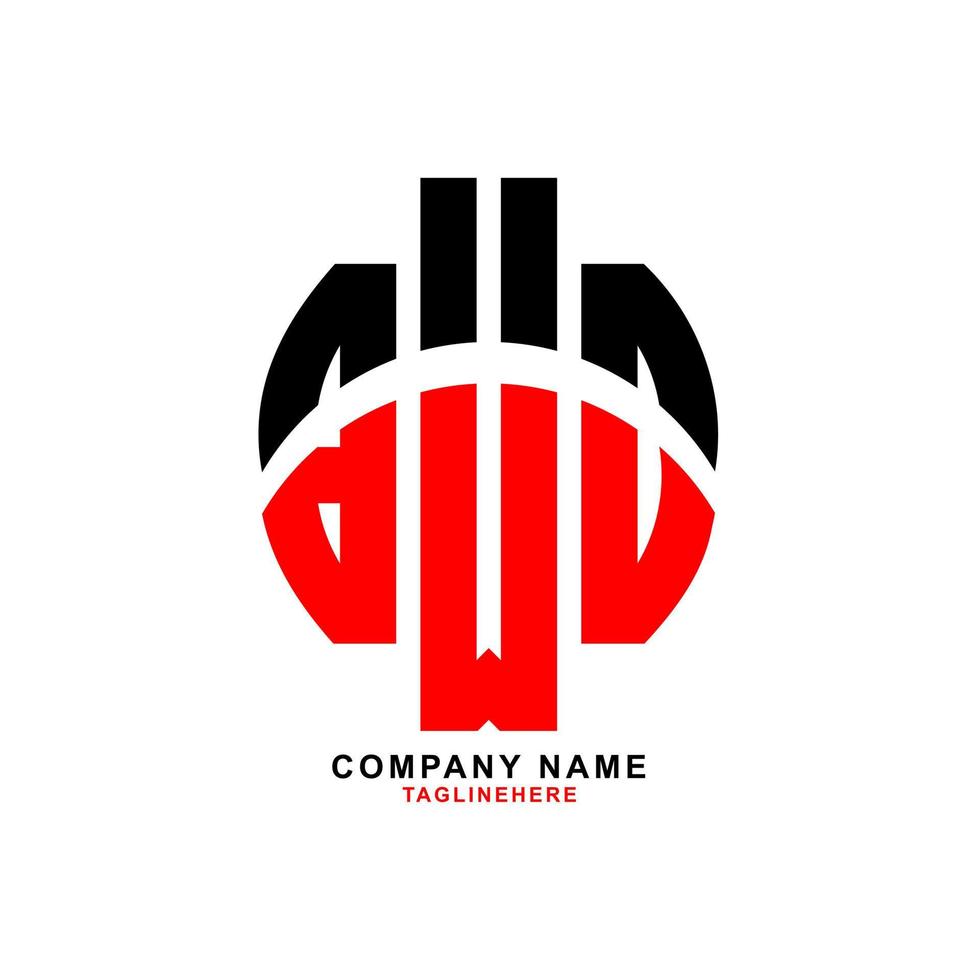 creatief bwd-logo-ontwerp met witte achtergrond vector
