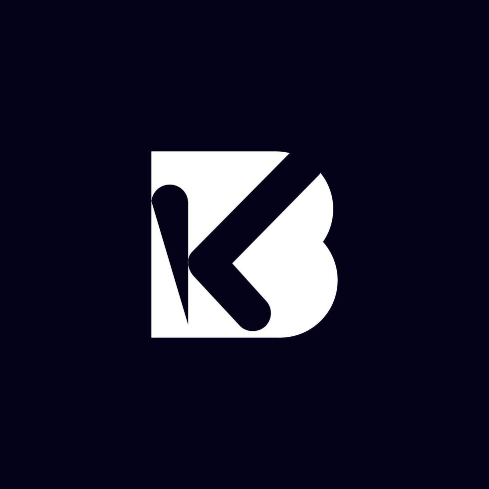 kb bk brief logo ontwerp vector