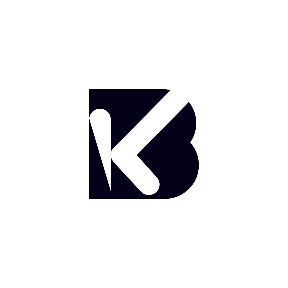 kb bk letter logo-ontwerp met witte kleur vector