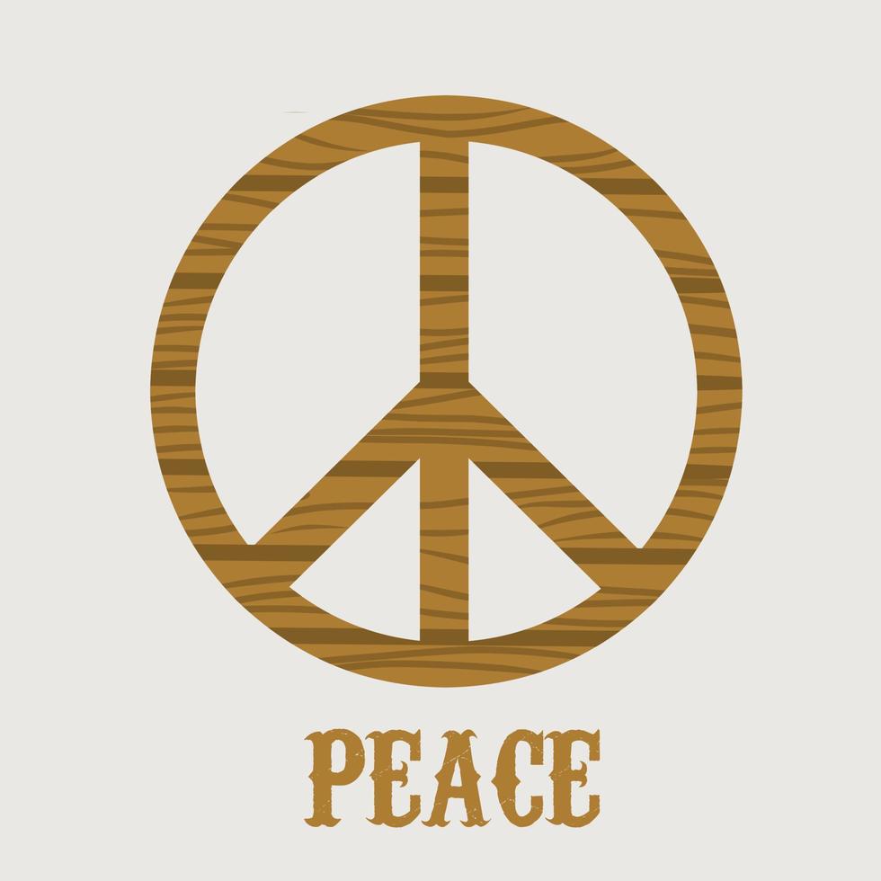 illustratie van een symbool van vrede in houtpatroon vector