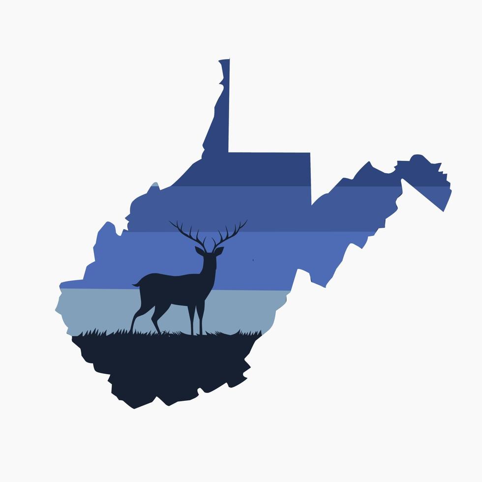 illustratievector van verloren herten in West-Virginia, perfect om af te drukken, enz. vector