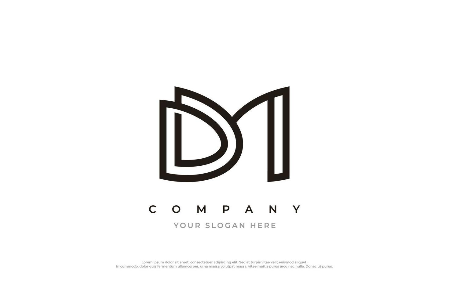 eerste brief dm logo ontwerp vector sjabloon