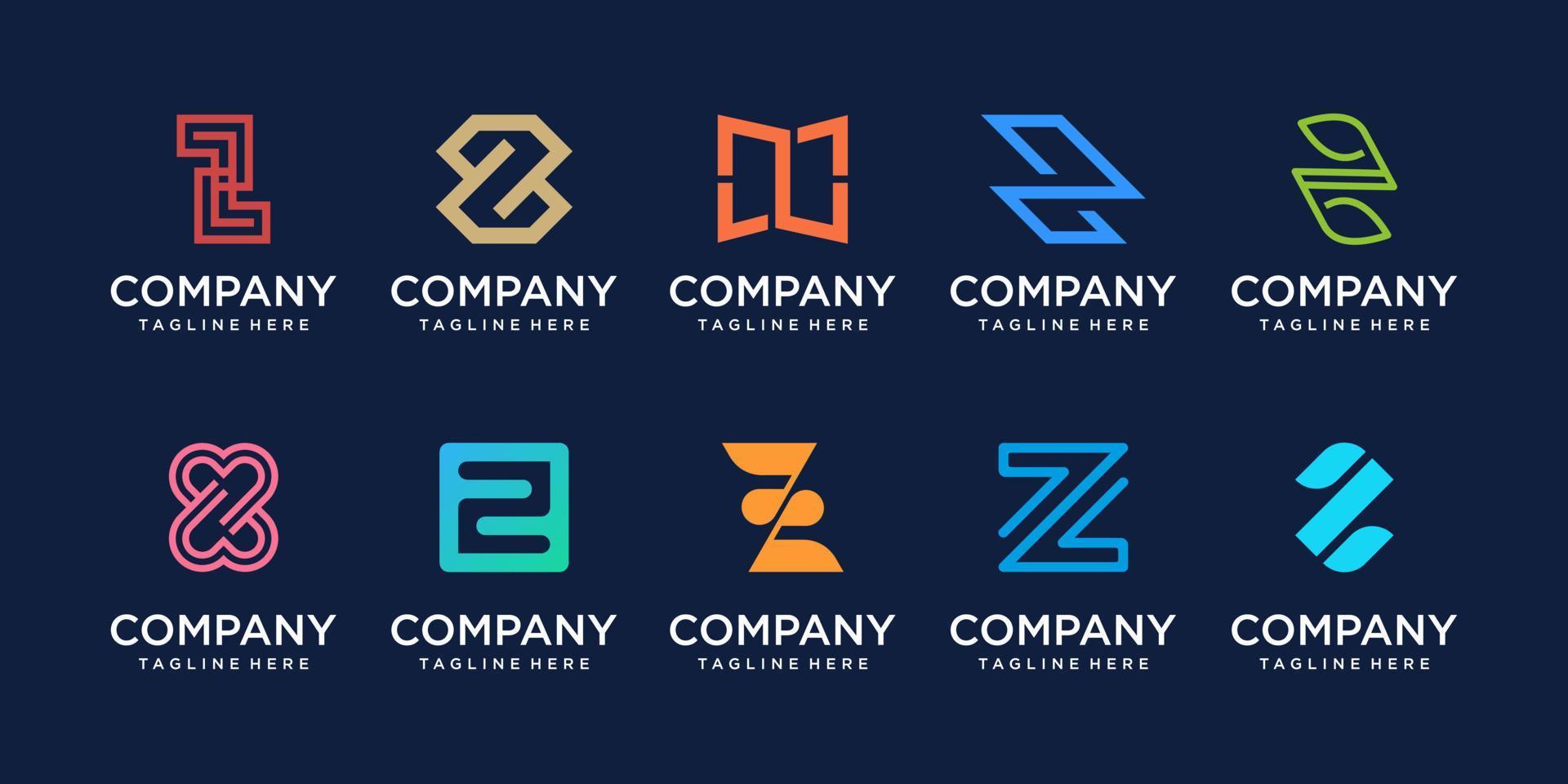 set collectie eerste letter z logo ontwerpsjabloon. vector