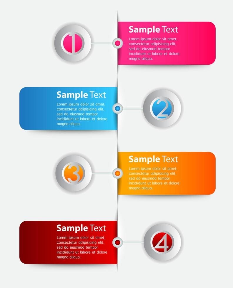 kleurrijke 4-stappen infographic vector