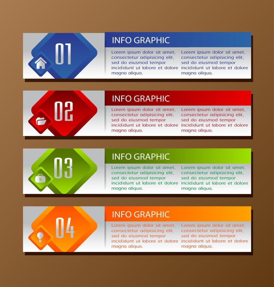 kleurrijke 4-stappen infographic vector