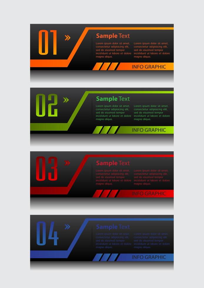 kleurrijke 4-stappen infographic vector