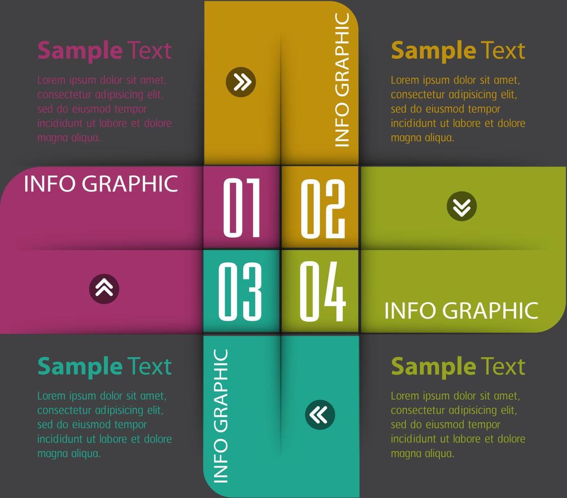 kleurrijke 4-stappen infographic vector