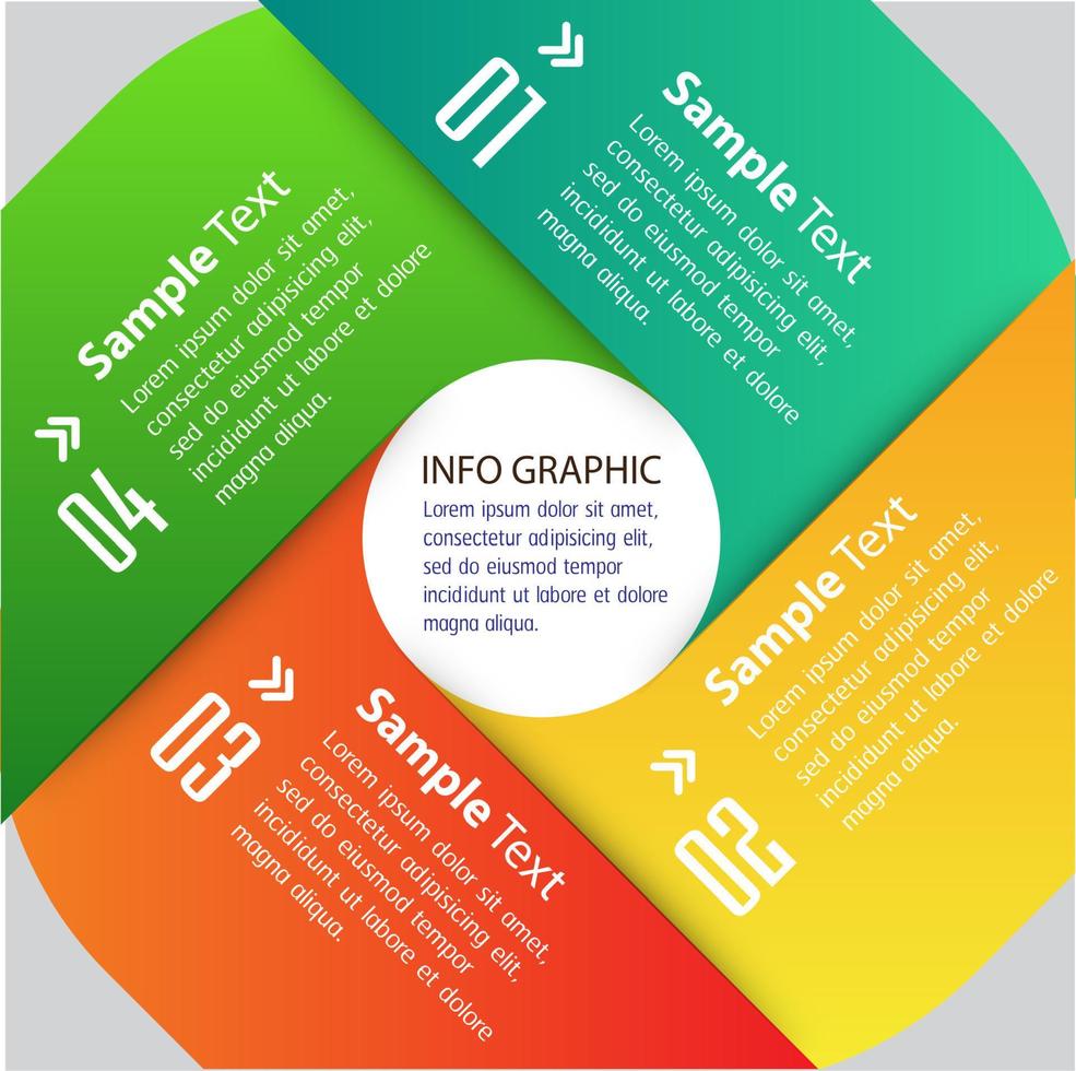 kleurrijke 4-stappen infographic vector