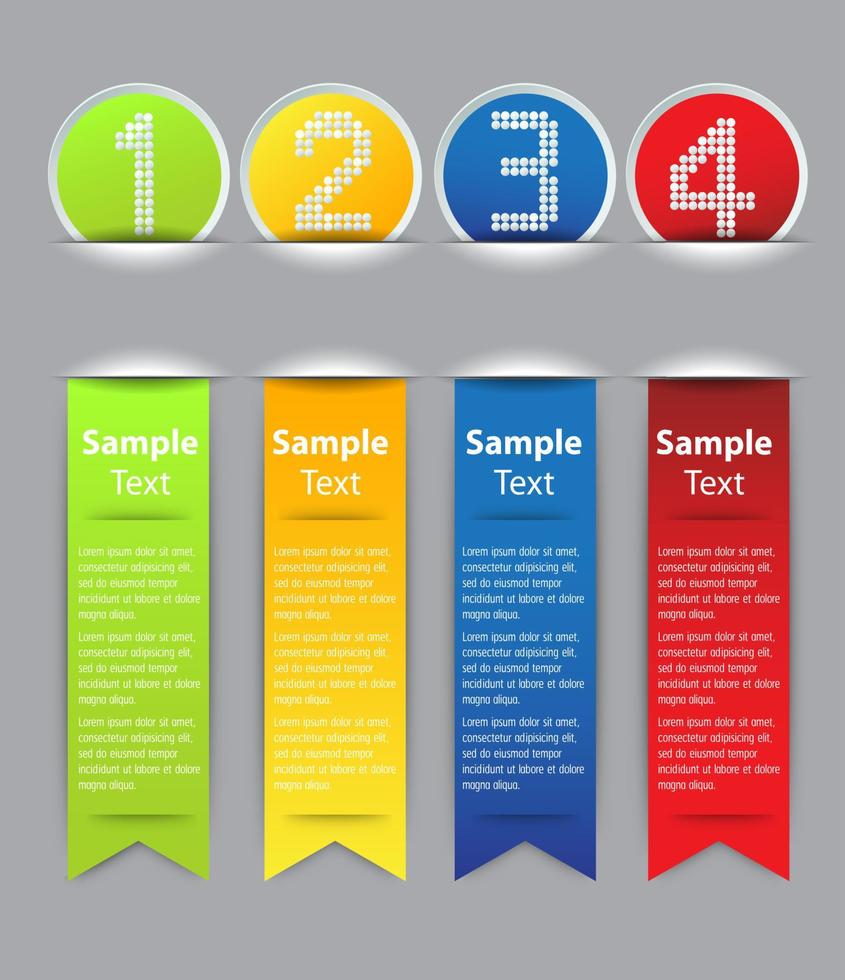 kleurrijke 4-stappen infographic vector