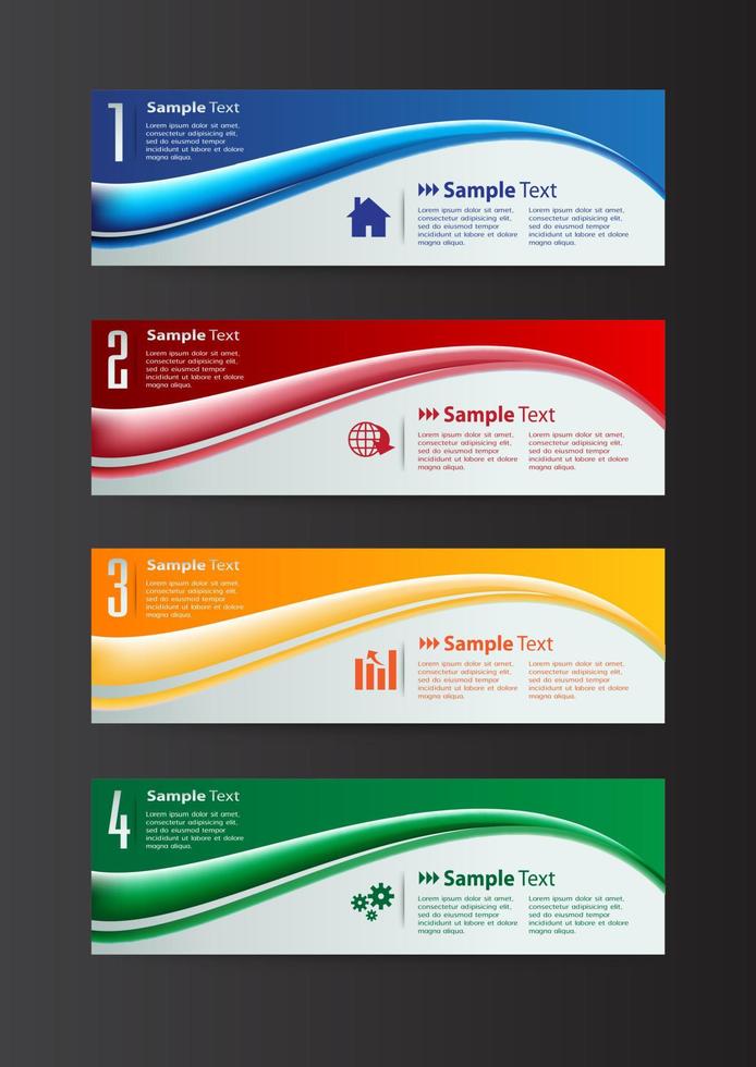 kleurrijke 4-stappen infographic vector