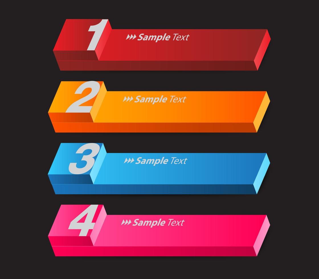 kleurrijke 4-stappen infographic vector